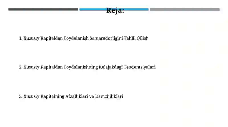Xususiy kapitaldan foydalanish samaradorligining tahlili 2
