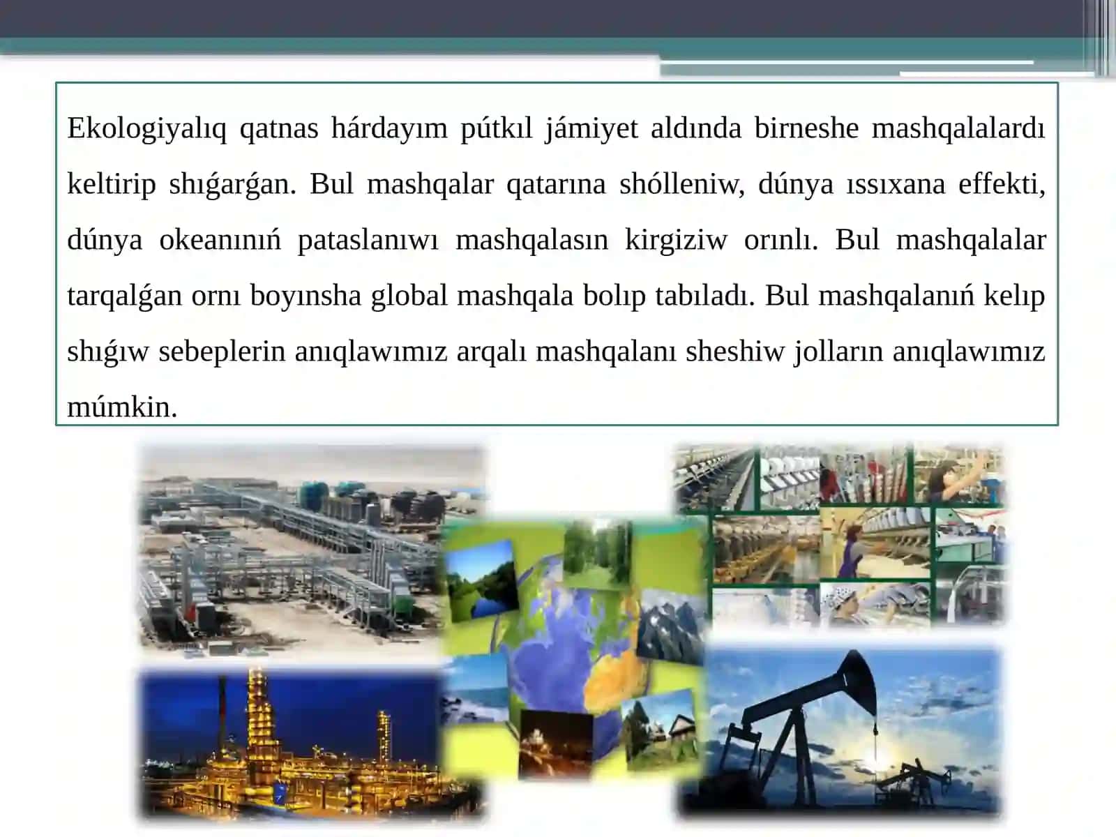 Ekologiyalıq mashqalalar hám olardıń sheshimleri 2