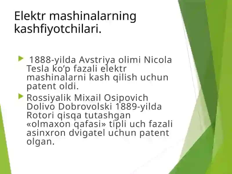 O’zgaruvchan tok elektr mashinalari 2
