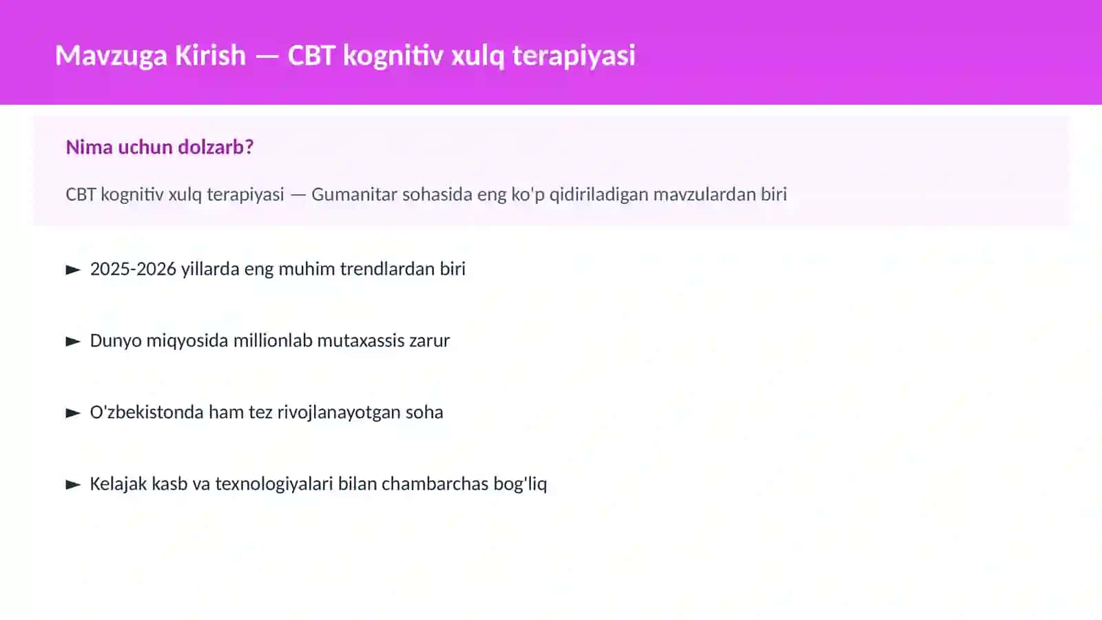 CBT kognitiv xulq terapiyasi 2