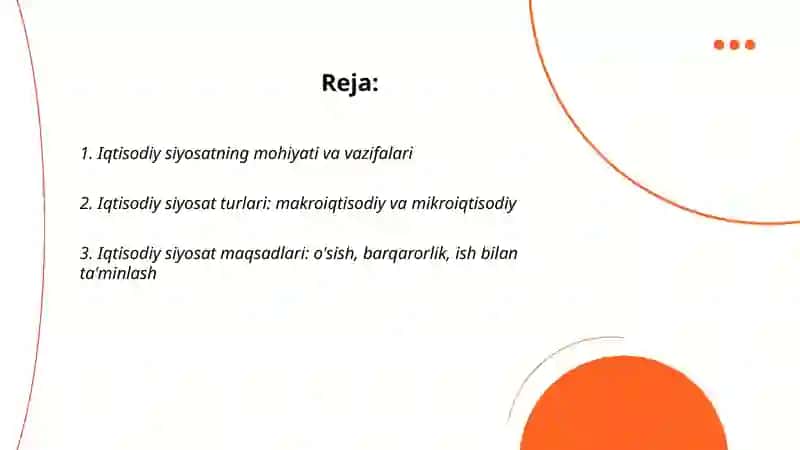Iqtisodiy siyosatga kirish 2