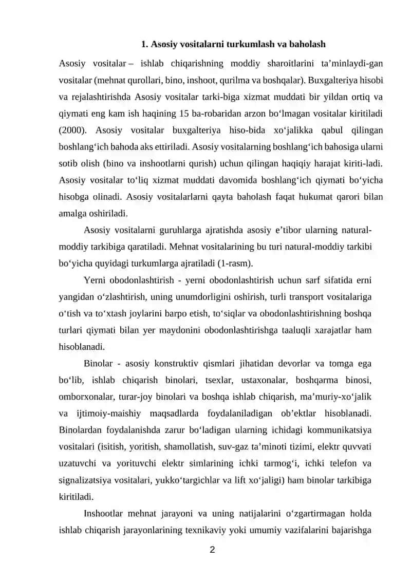 Asosiy vositalar hisobi 2