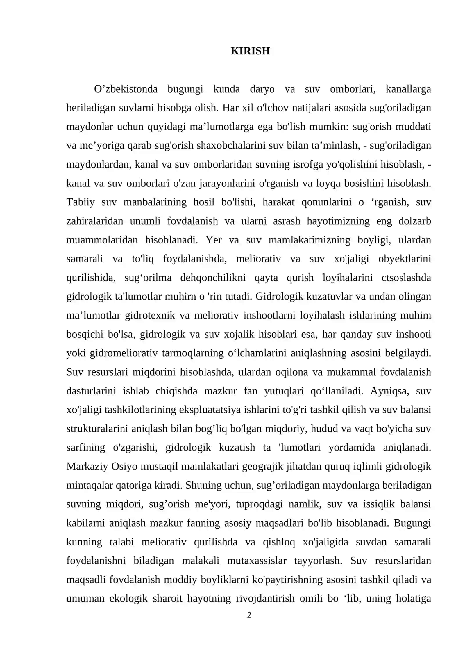 O‘zanni rostlash mavzusiga kur ishi 2