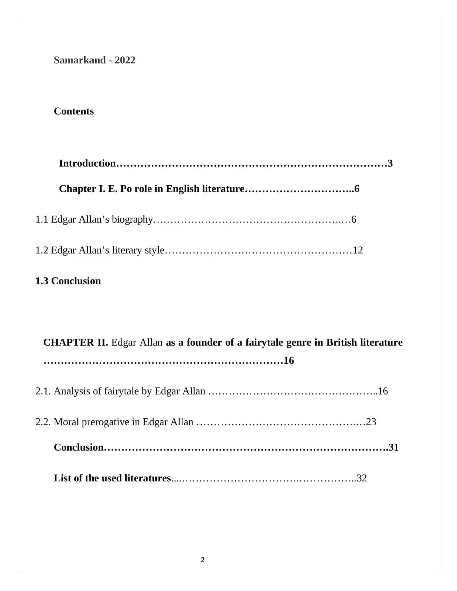 Course work on Features of Symbolism in Poetry of E.Po 2