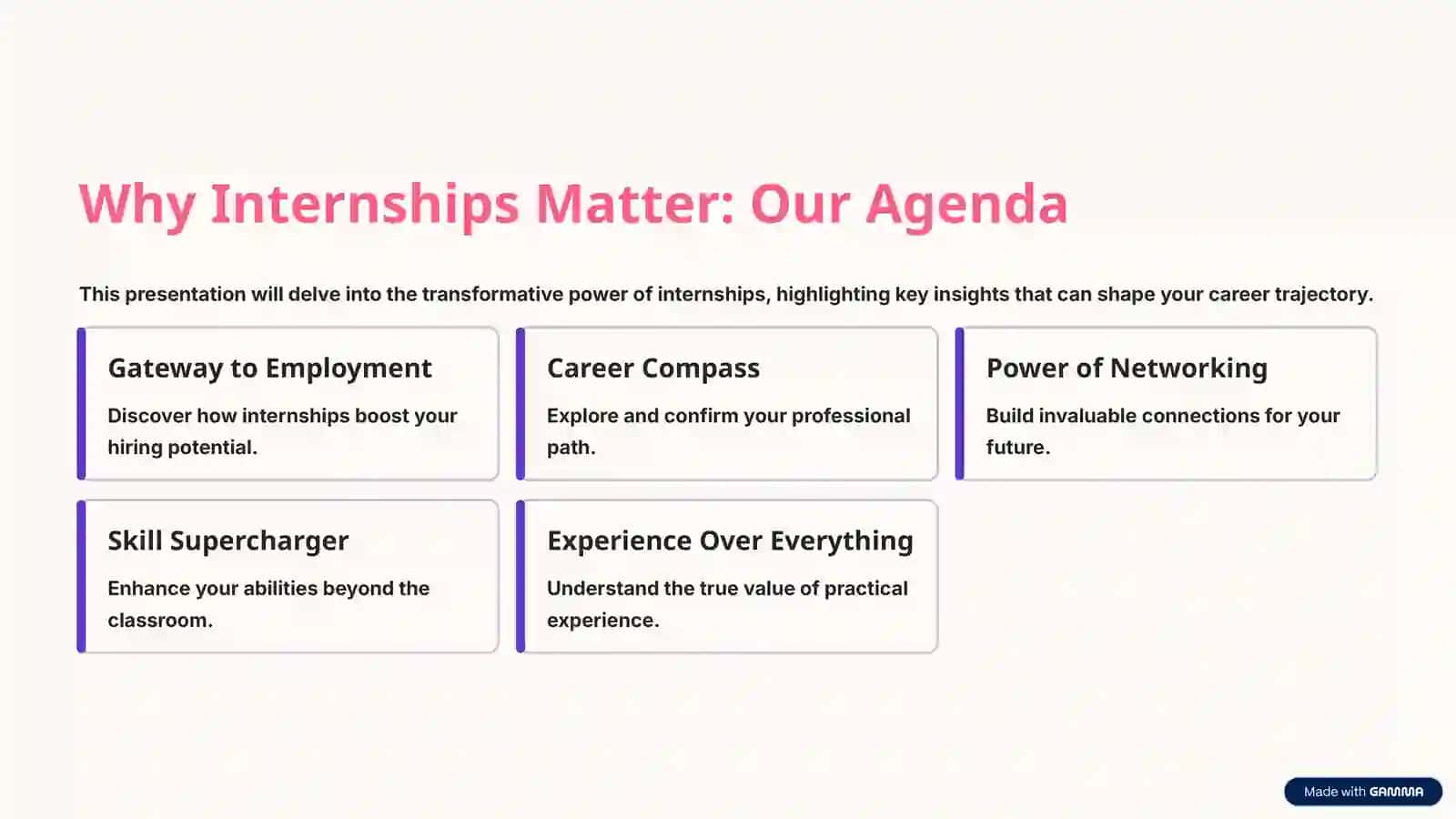 Why Internships Matter: Our Agenda 2