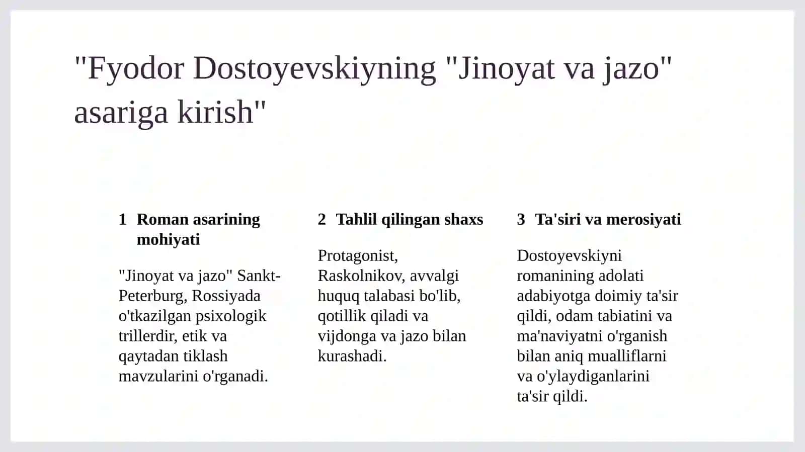 Fyodor dostoyeviskiyning jinoyat va jazo  asarida inson va tabiat talqini 2