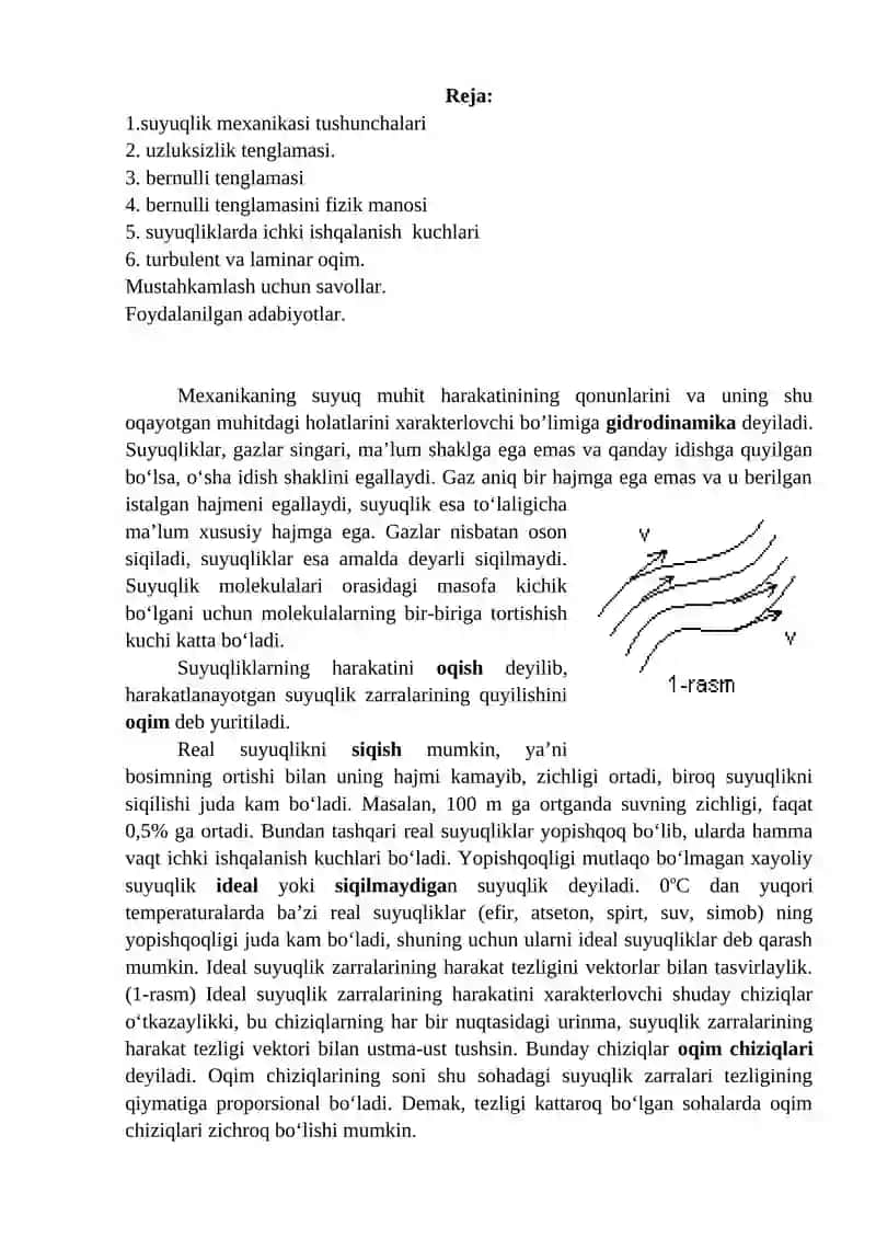 Suyuqliklar mexanikasi elementlari 2