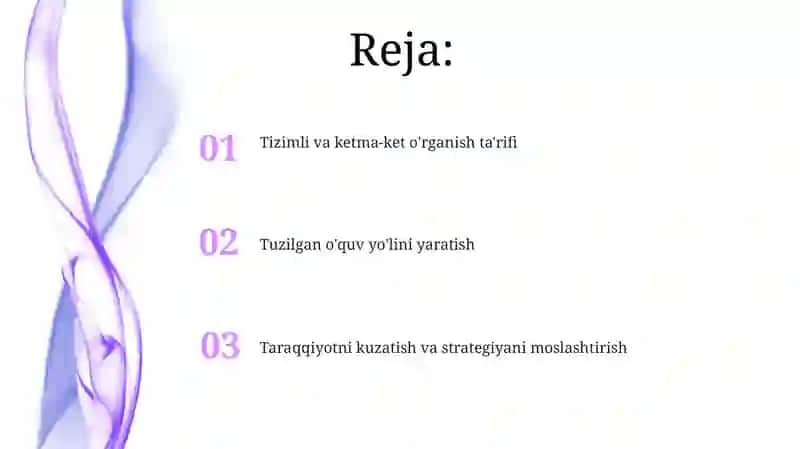 Tizimli va ketma-ket o'rganish ta'rifi 2
