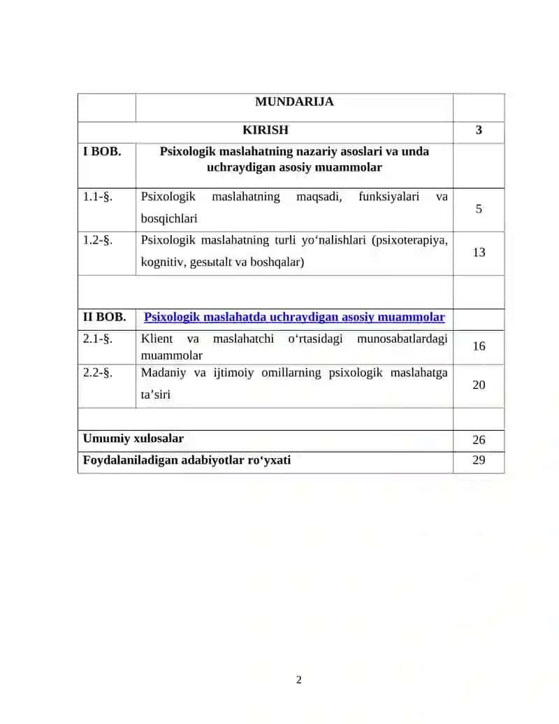 Psixologik maslaxatning umumiy muammolari 2