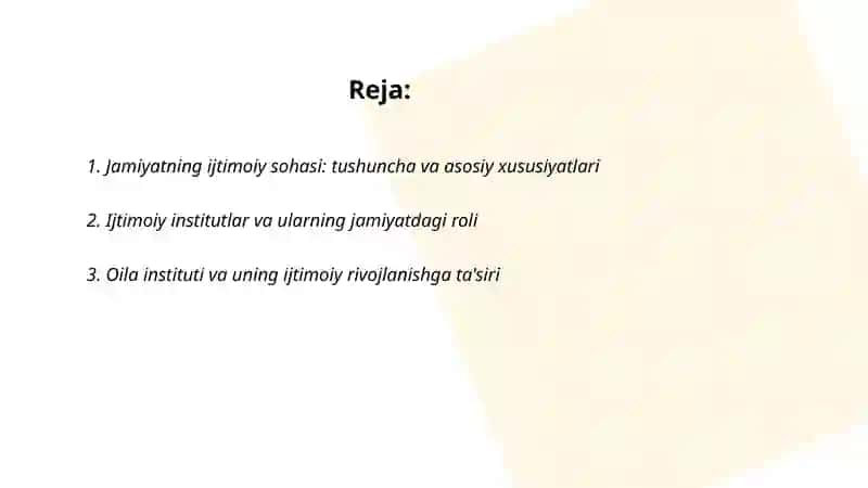 Jamiyatning ijtimoiy sohasi 2