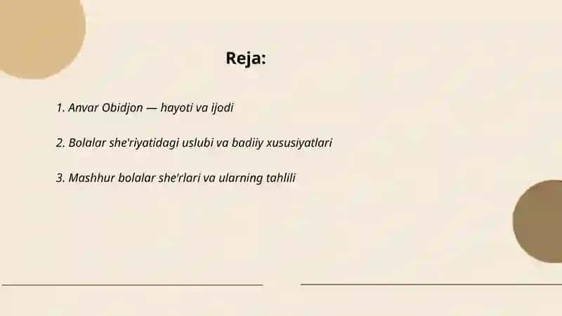 Anvar Obidjon bolalar she'rining ijodi va hayoti 2