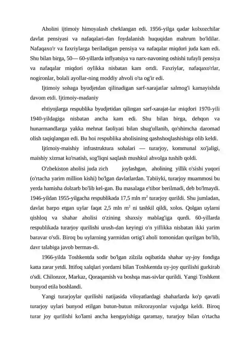 AHOLI TURMUSH DARAJASIDAGI O'ZGARISH VA MUAMMOLAR 2