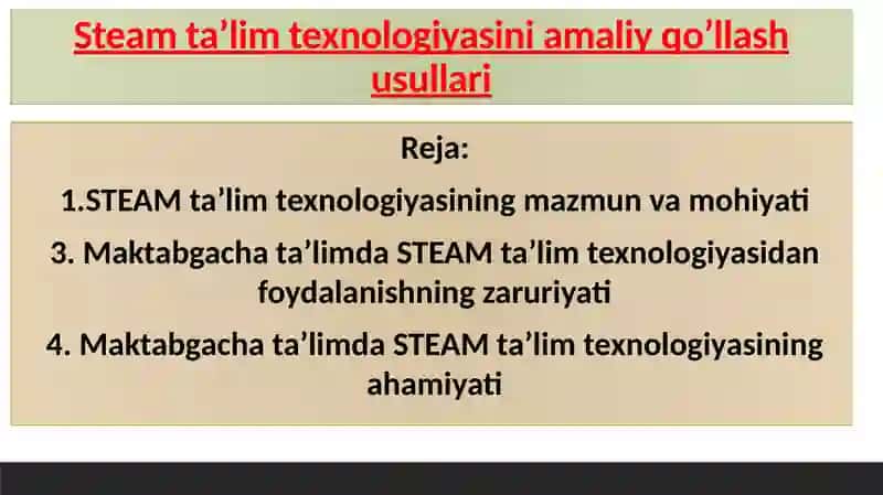 Maktabgacha taʼlimda Steam texnologiyasi 2