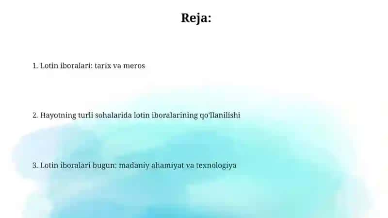 Lotin iboralari: tarix va meros 2