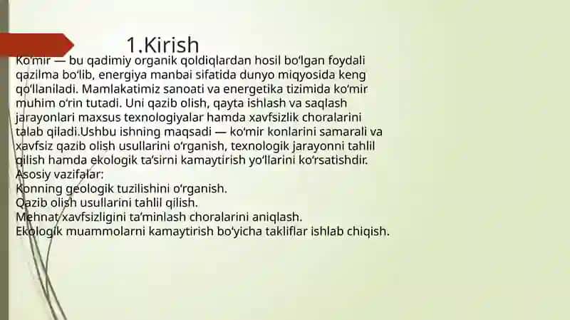 Ko‘mir konlarini qazib olish 2