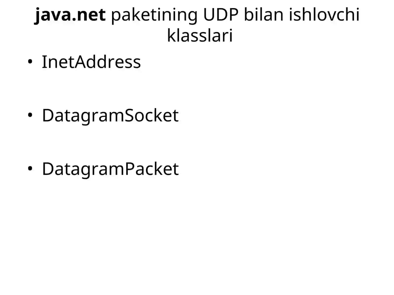 Tarmoqni dasturlashda UDP soketlar 2