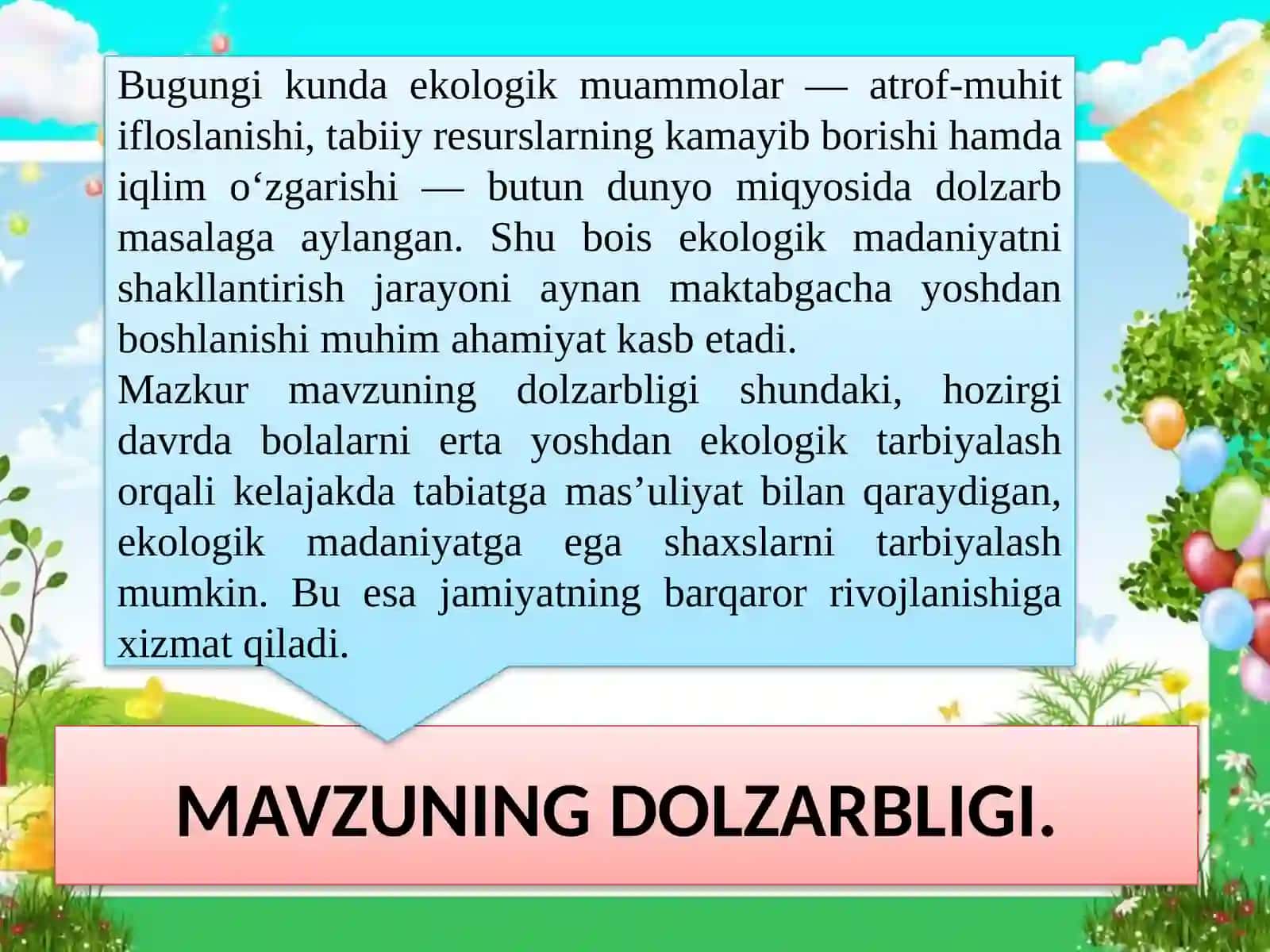 Eng yaxshi eko-targʻibotchi tarbiyachi 2