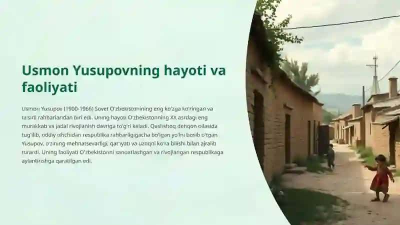 Usmon Yusupovning hayoti va faoliyati 2