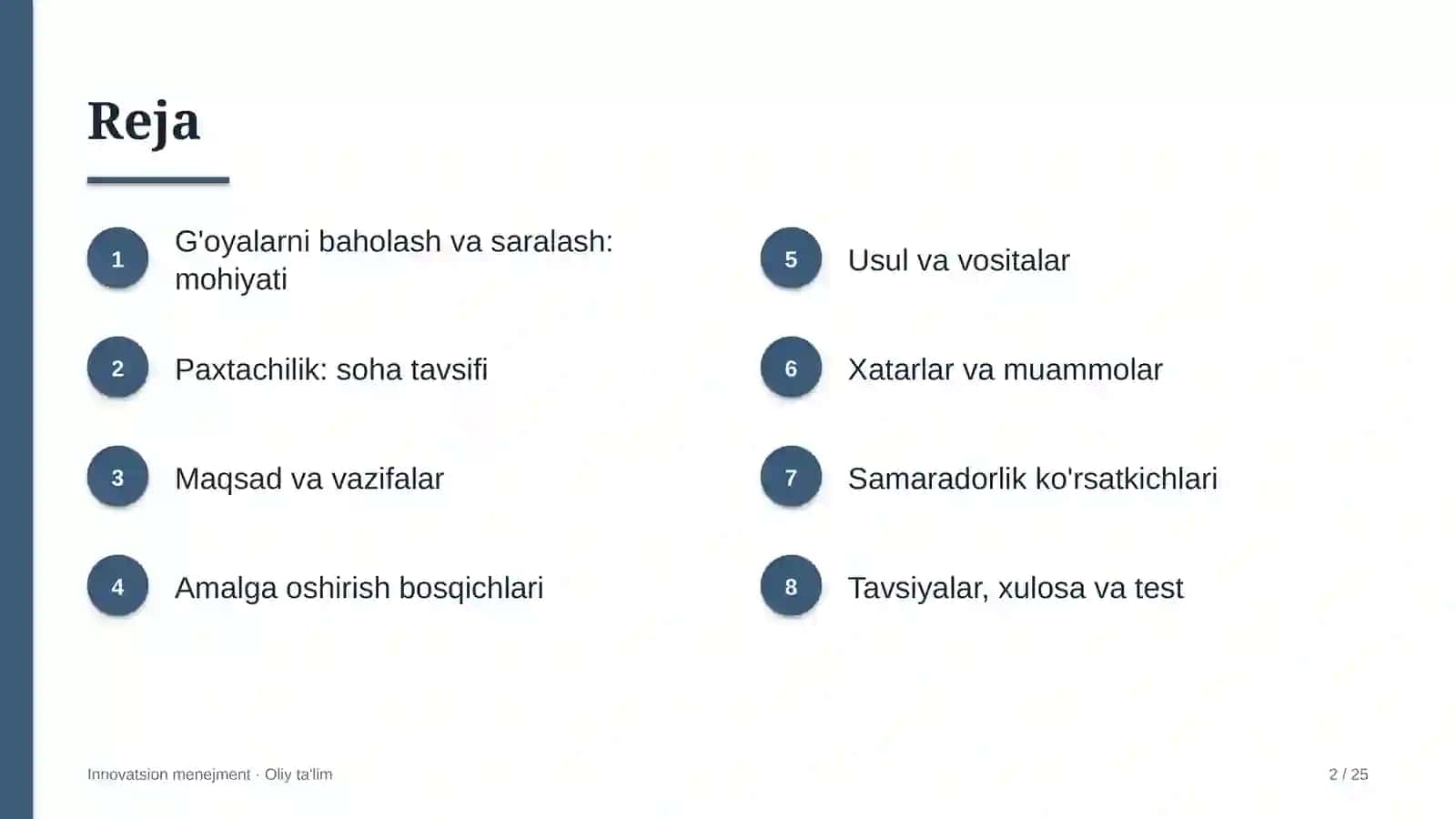 paxtachilikda g'oyalarni baholash va saralash 6852 2