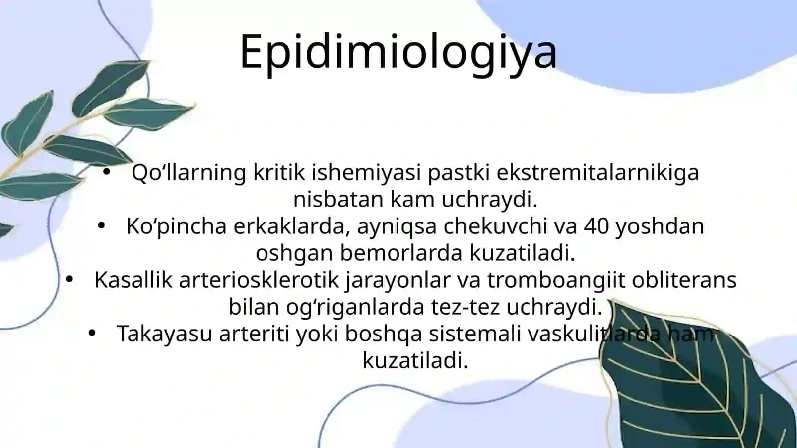 Yuqori a’zolar kritik ishemiyasi 2