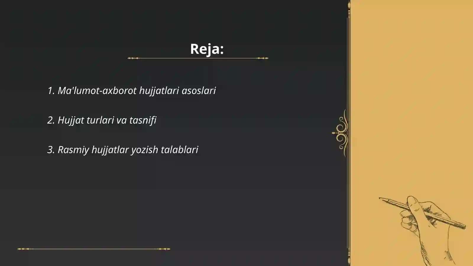 Ma'lumot-axborot hujjatlari. Ariza yozish qoidalari 2