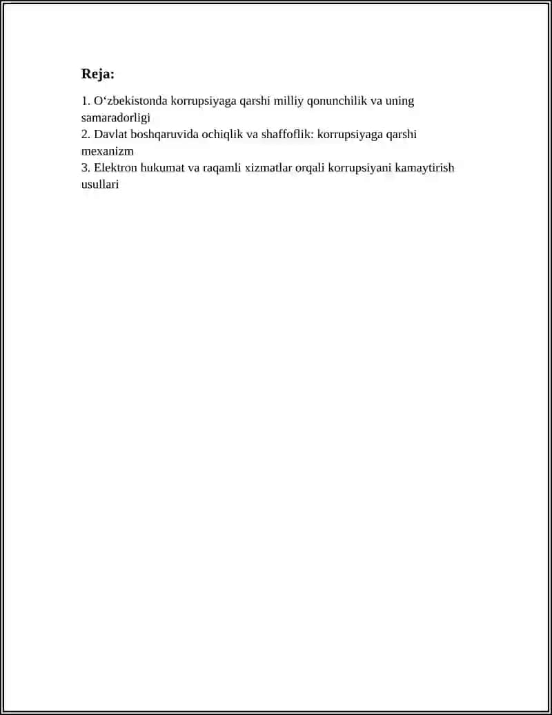 OʻZBEKISTONDA KORRUPSIYAGA QARSHI KURASH MEXANIZMLARI 2