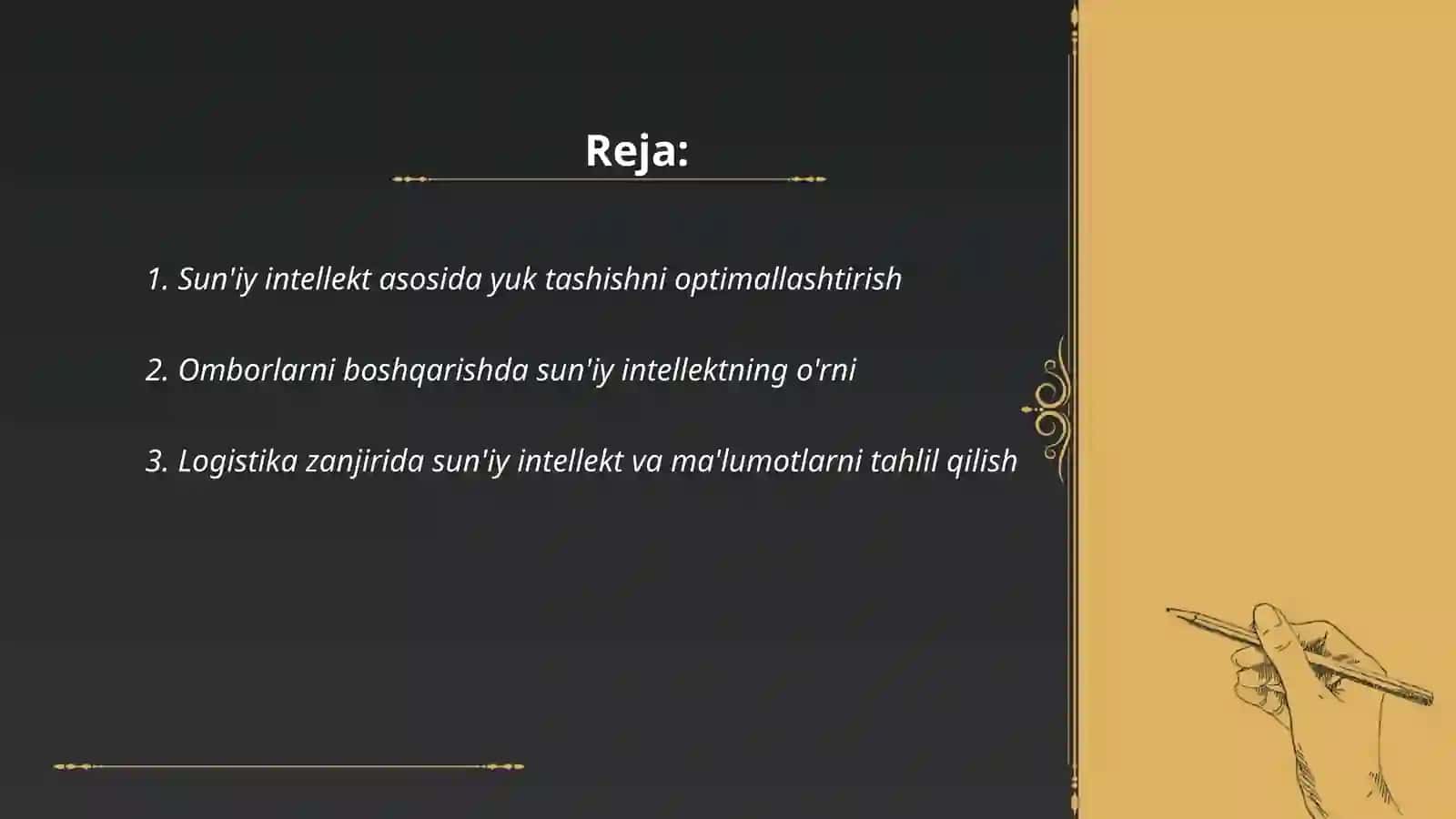 Sun'iy intellekt va Logistika 2