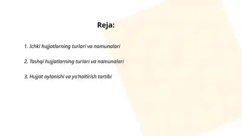 Ichki va tashqi hujjatlar 2