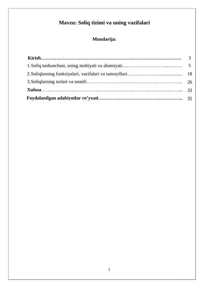Soliq tizimi va uning vazifalari 2
