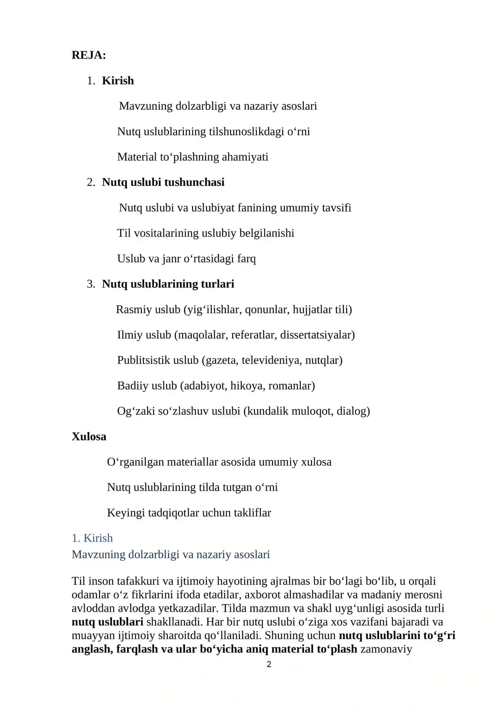 Nutq uslublariga material to‘plash 2