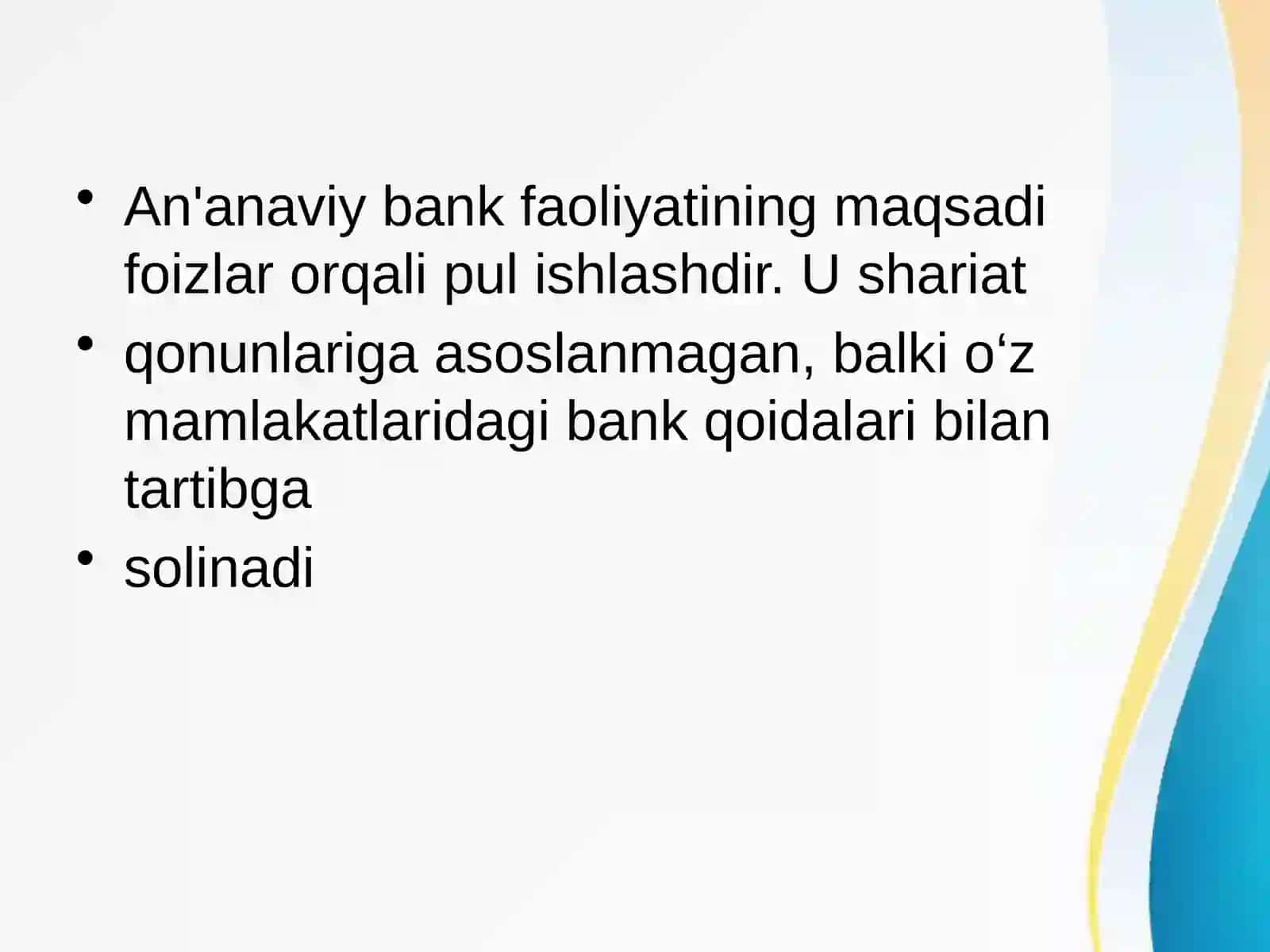 An’anaviy va zamonaviy banklar 2