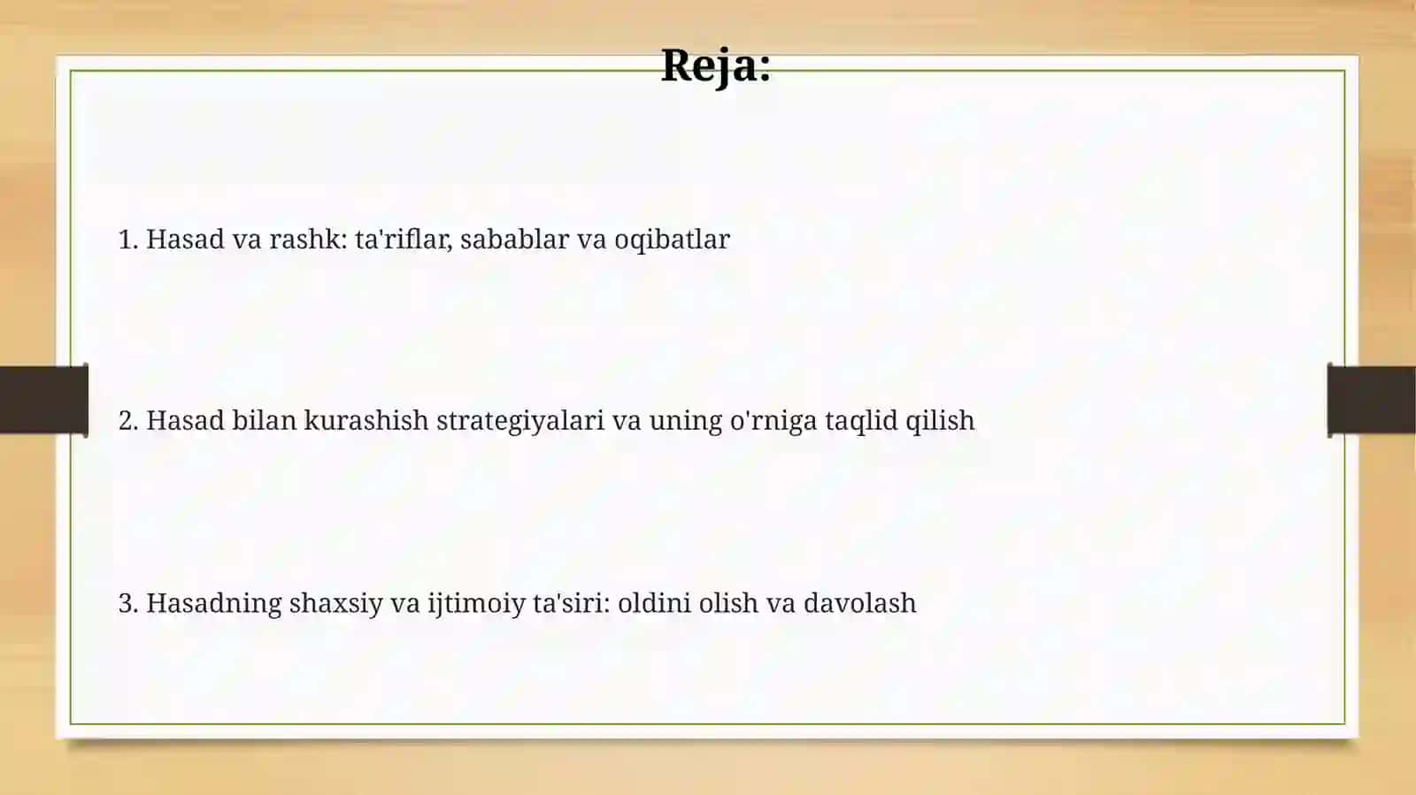 Til odobi: xasad va havas 2
