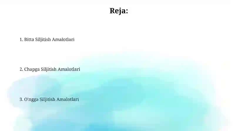 Chapga va O'ngga Siljitishning Misollari 2