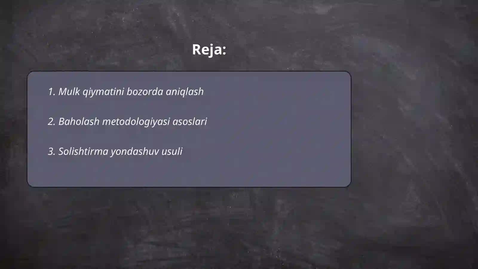 Mulk qiymatini baholash tamoyillari 2