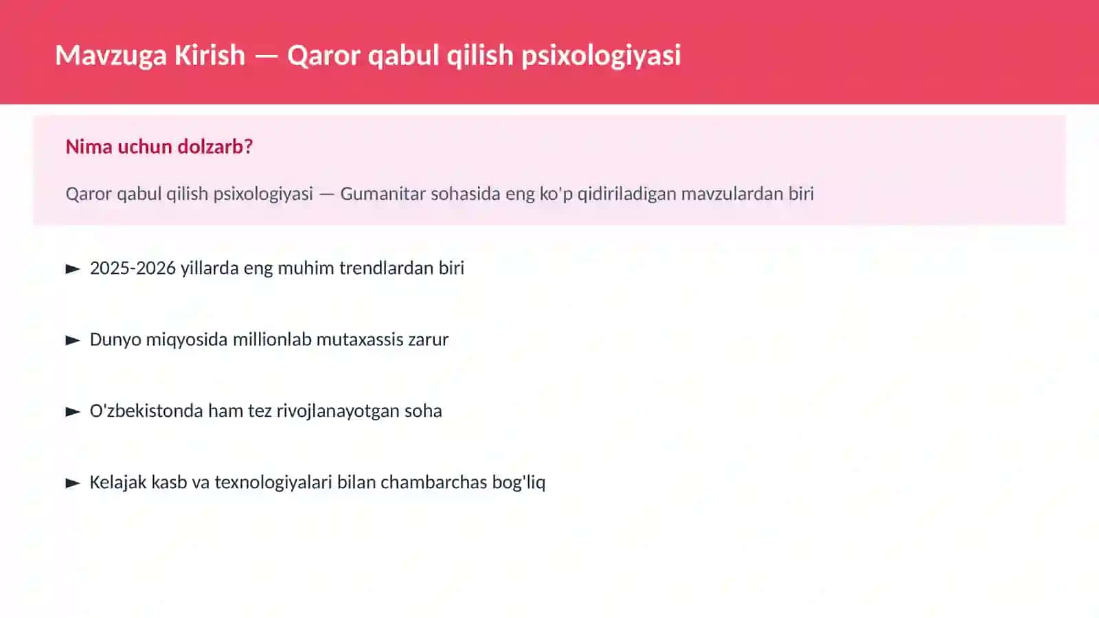 Qaror qabul qilish psixologiyasi 2