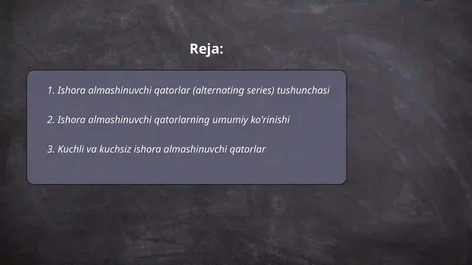 Ishora almashinuvchi qatorlarga doir taqdimot tayyorlash 2
