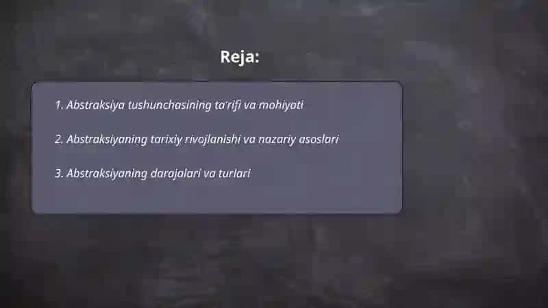 Abstraksiya tushunchasi 2