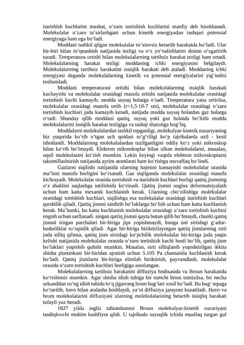MOLEKULYAR FIZIKA VA STATISTIK FIZIKA ASOSLARI 2
