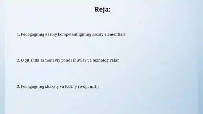 Pedagogning kasbiy kompetentligi 2