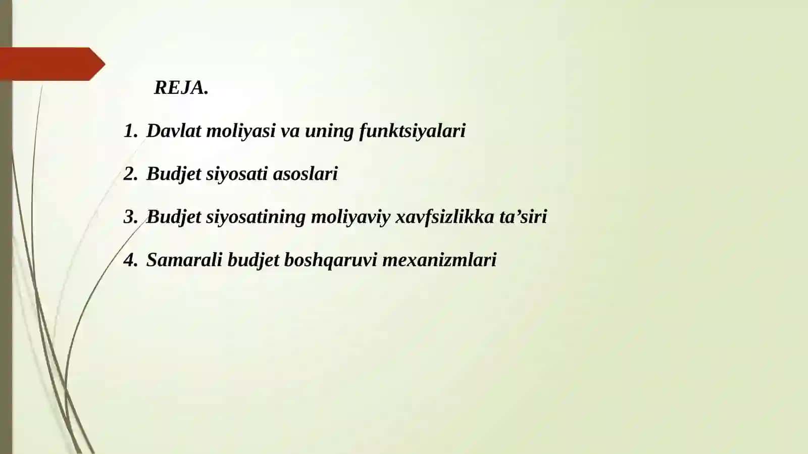 Davlat moliyasining moliyaviy xavfsizlikdagi roli va budjet siyosatining samaradorligi 2
