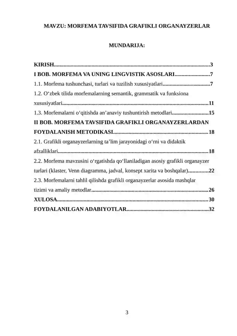 MORFEMA TAVSIFIDA GRAFIKLI ORGANAYZERLAR 2