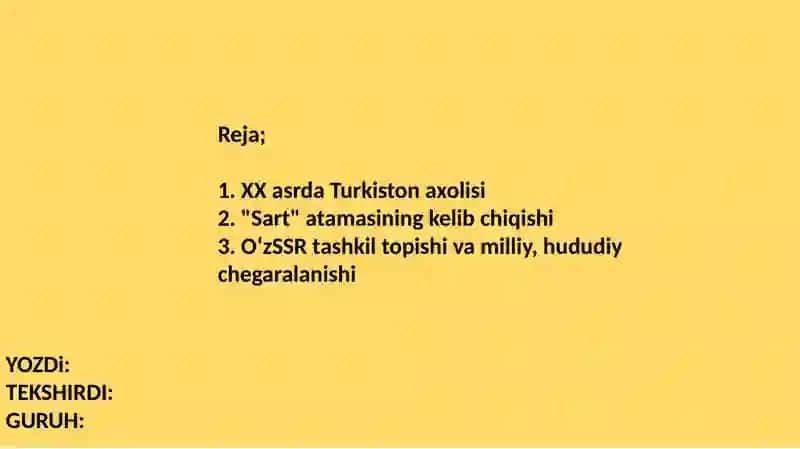 Oʻzbekiston SSR milliy hududiy chegaralanish 2
