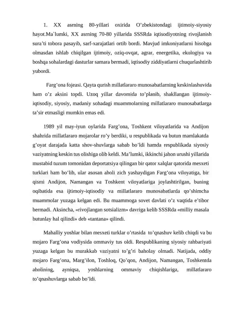 O`zbekistondagi ijtimoiy-siyosiy jarayonlar 2