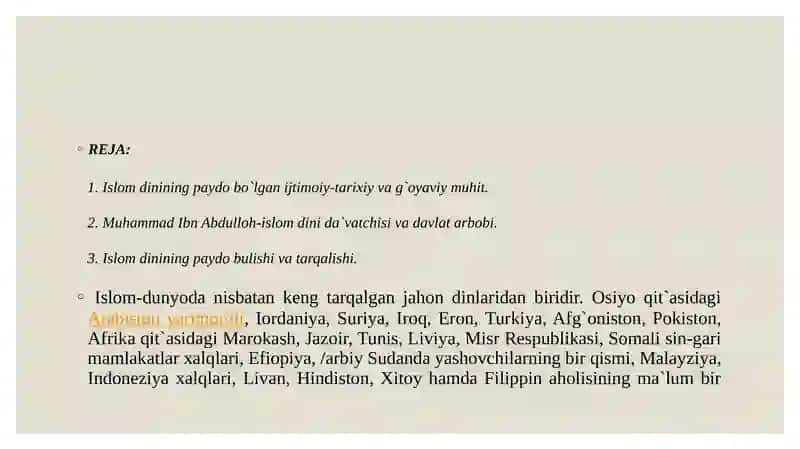 Islom dini tarixi va falsafasi 2