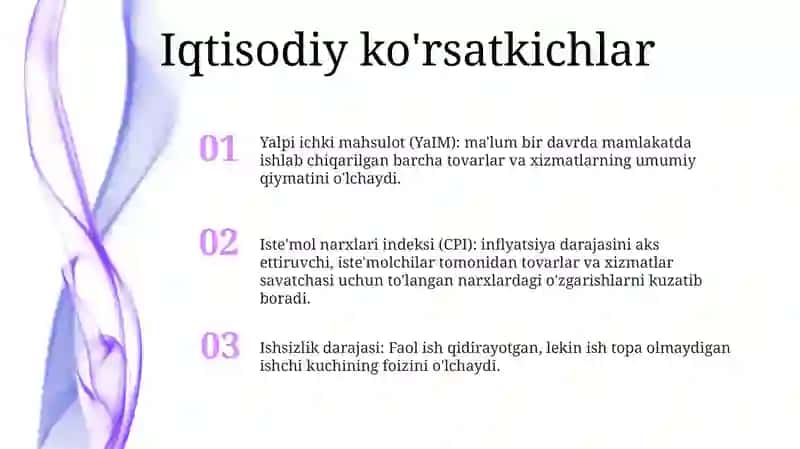 Iqtisodiy ko'rsatkichlar 2