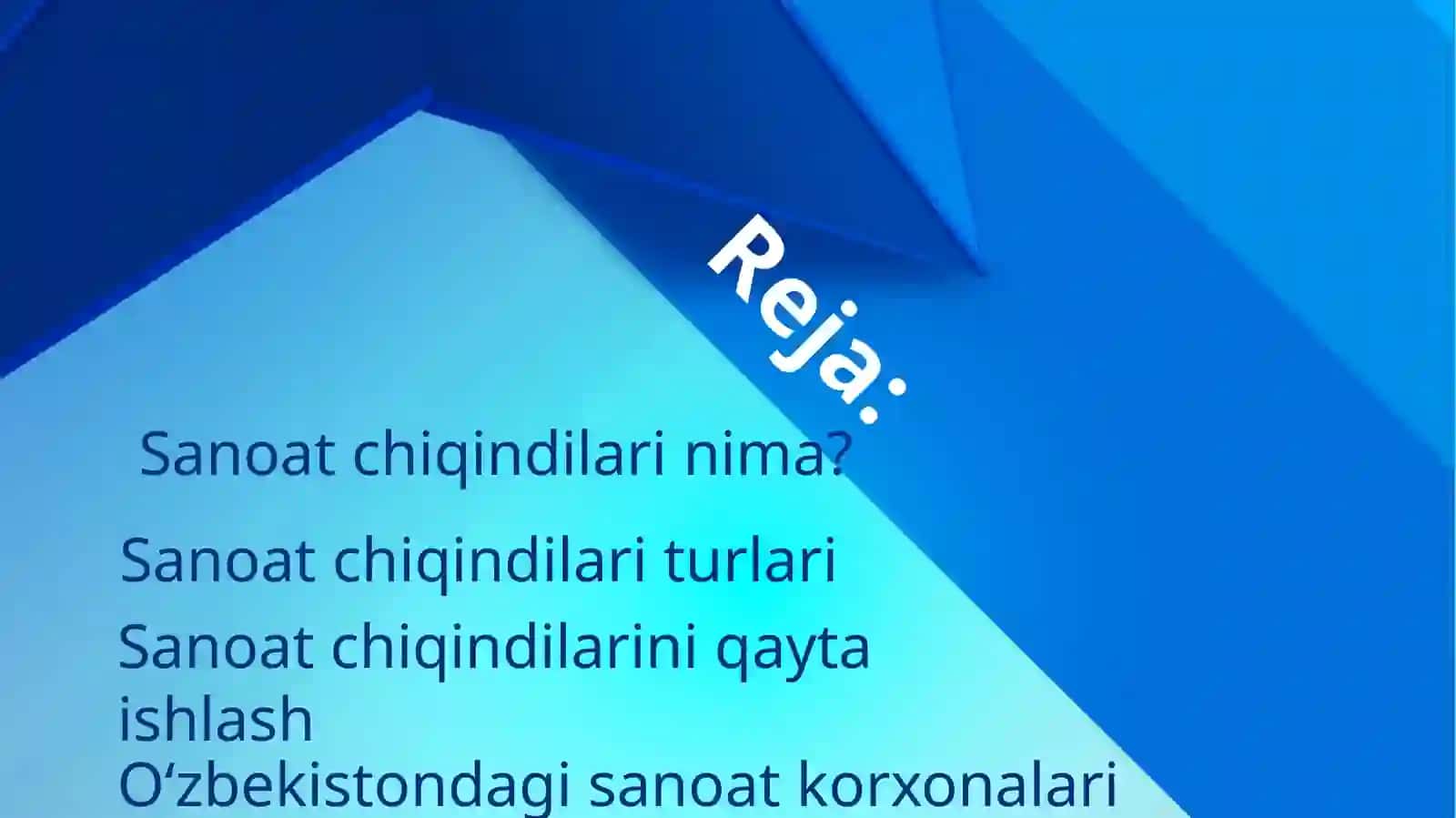 Sanoat chiqindilari guruhlari. 2