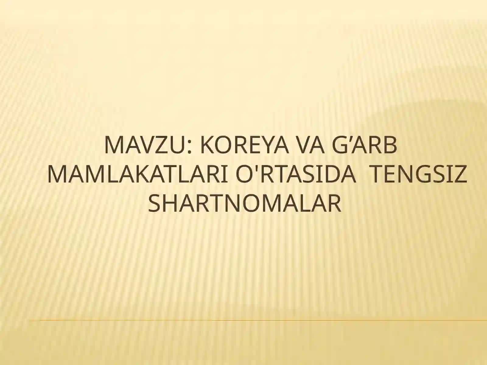 Koreya va g’arbmamlakatlari o'rtasida Tengsizshartnomalar 2