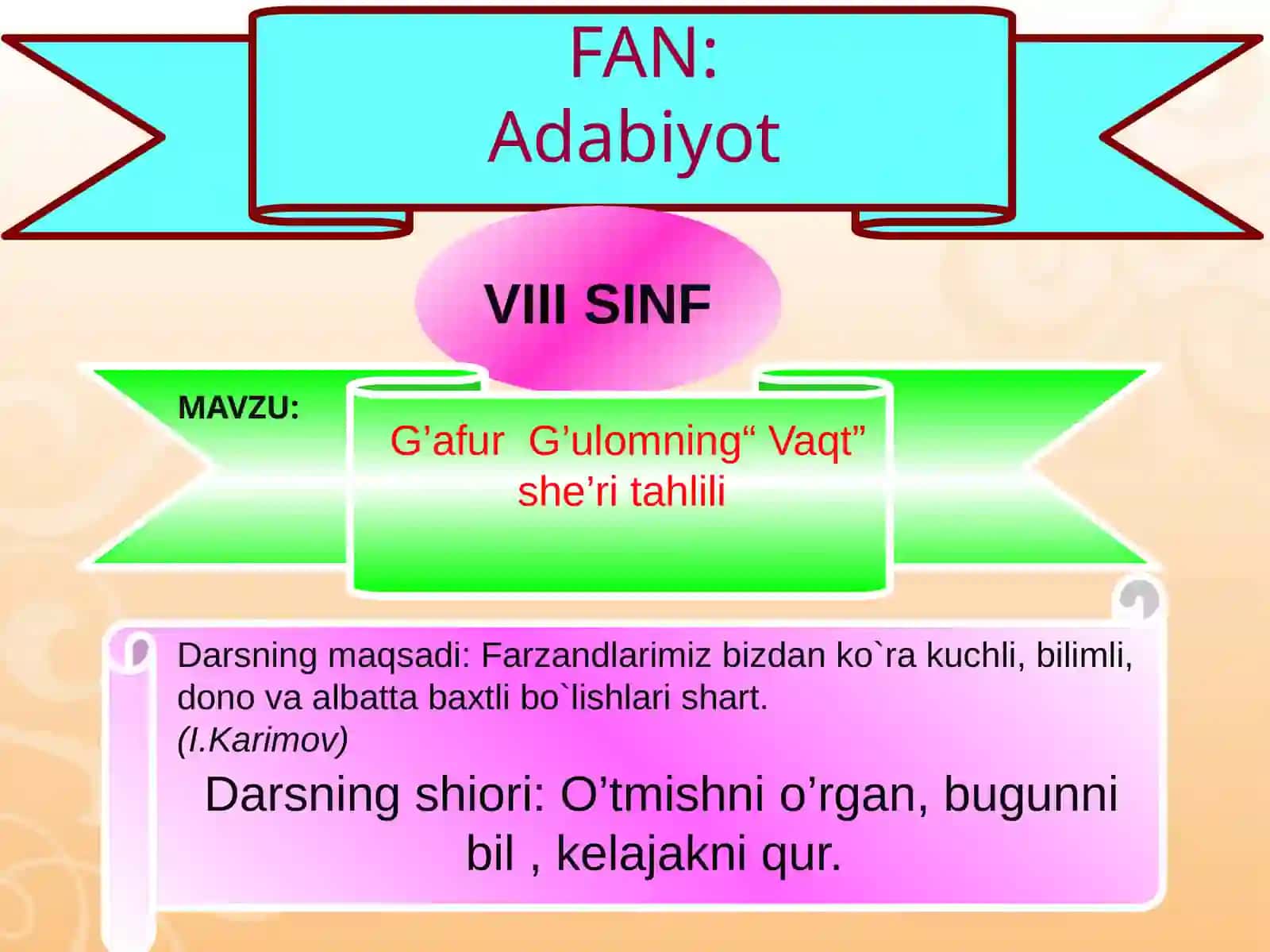 adabiyot fanidanochiq dars Ishlanmasi 2
