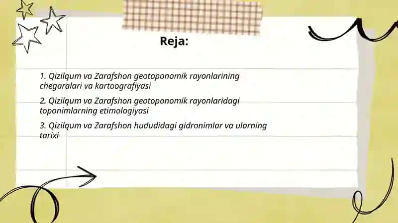 Qizilqum va Zarafshon geotoponomik rayonlari 2