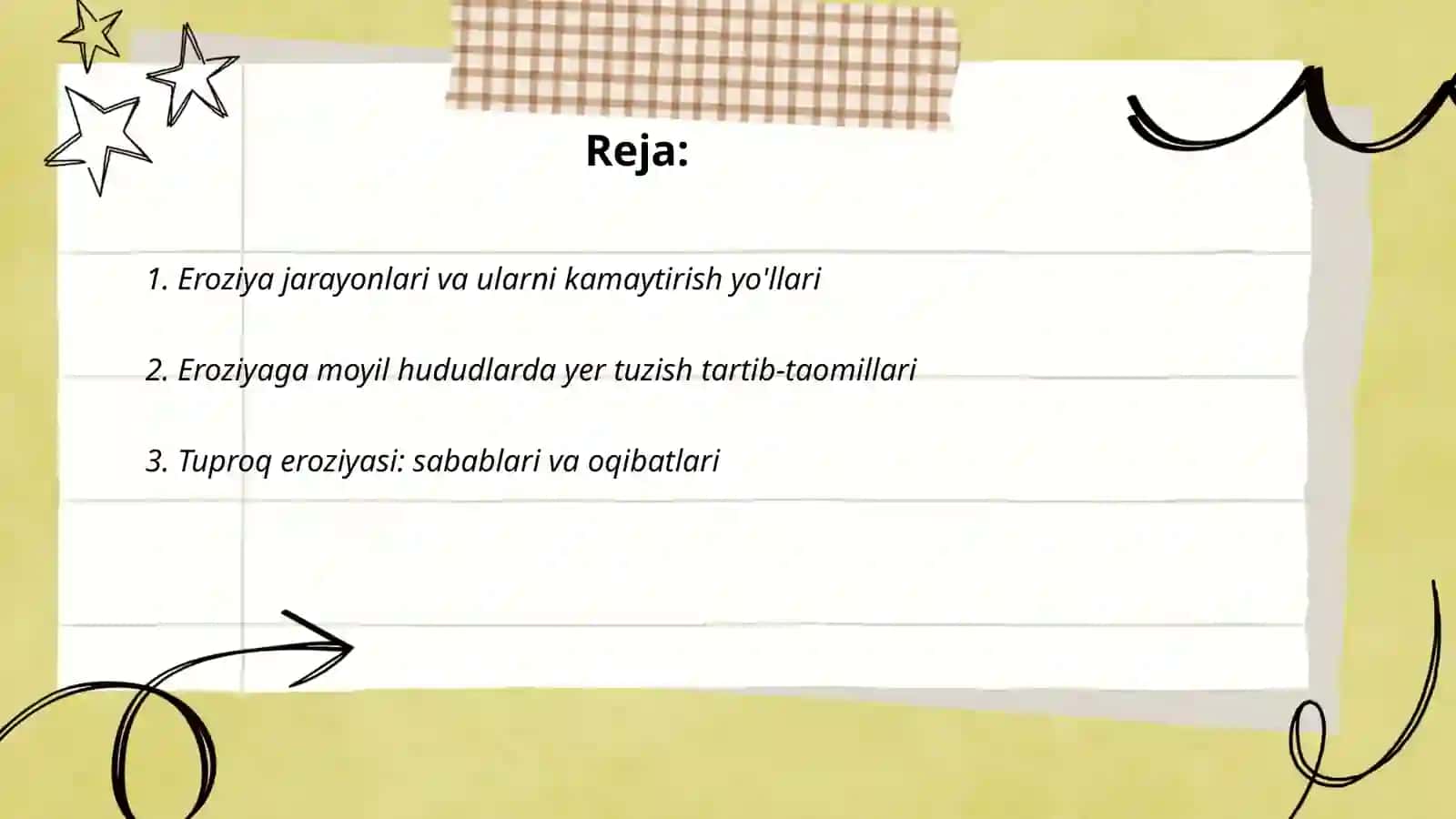 Eroziya sodir bòladigan hududlarda yer tuzish ishlarini olib borishning òziga xos muammolari 2